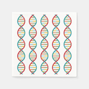 DNA Mid Century Modern STEM Biologie Stripe wit Servet