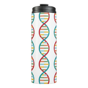 ​​DNA Mid Century Modern STEM Biologie Stripe wit Thermosbeker