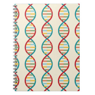 DNA Mid Century Moderne STEM Biologie Stripe Cre Notitieboek