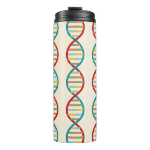 ​​DNA Mid Century Moderne STEM Biologie Stripe Cre Thermosbeker
