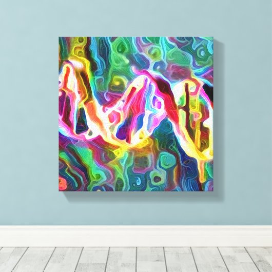 DNA Strand Artwork Canvas Afdruk (Insitu (Houten vloer))