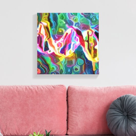 DNA Strand Kunstwerk Canvas Print (Insitu (Woonkamer))