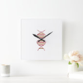 DNA-symbool wandklok Vierkante Klok (Huis)