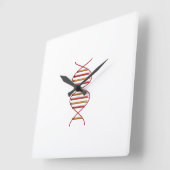 DNA-symbool wandklok Vierkante Klok (Hoek)