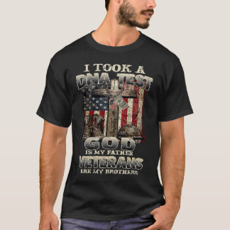 DNA test God is mijn vader veteranen zijn mijn bro T-shirt