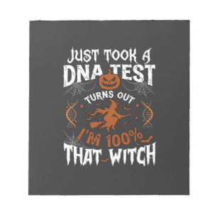 DNA-test heks Halloween pompoen spinnenweb Notitieblok