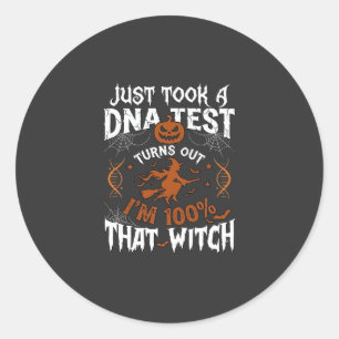 DNA-test heks Halloween pompoen spinnenweb Ronde Sticker