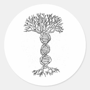 Dna Tree Life Genetics Bioloog Science Earth Day Ronde Sticker