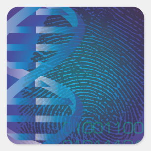 DNA Vingerafdruk Medische Wetenschap Vierkante Sticker
