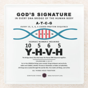 DNA-YHVH-code Glazen Onderzetter
