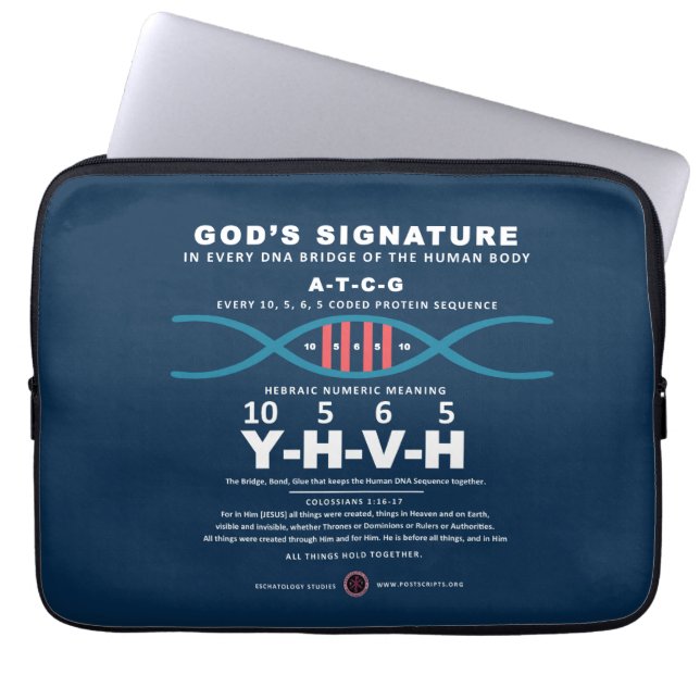 DNA-YHVH-code Laptop Sleeve (Voorkant)