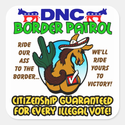 DNC-grenspatrouille Vierkante Sticker (Voorkant)