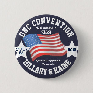 DNC-Verdrag Memorabilia Ronde Button 5,7 Cm