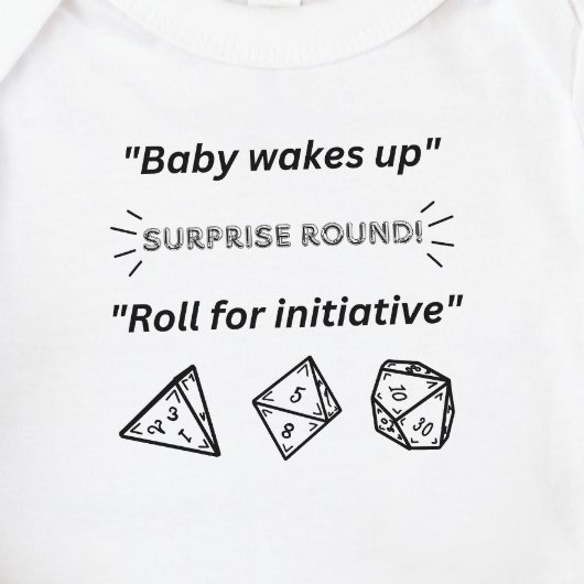 DnD Baby - Baby wordt wakker Roll voor initiatief Romper