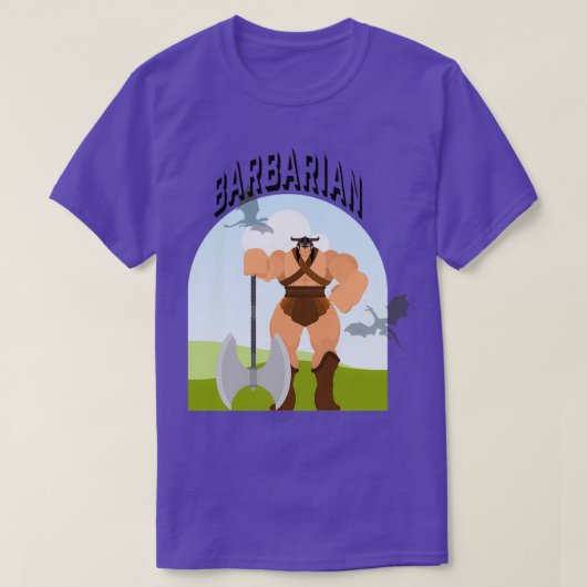 DND Barbarian Class 1 T-shirt (Design voorkant)