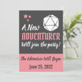 DnD Faire-part de grossesse rose (Debout devant)