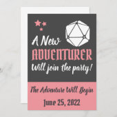 DnD Faire-part de grossesse rose (Devant / Derrière)