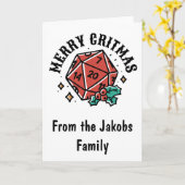 DnD Kerst Kaart Vrolijk Critmas (Gele Bloem)