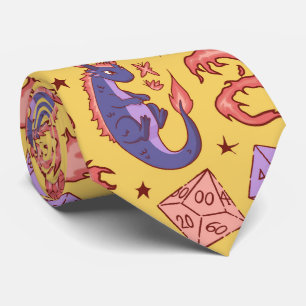 DnD NeckTie, D20 dobbelpatroon, Dungeon Master Gif Stropdas
