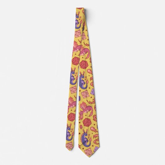 DnD NeckTie, D20 dobbelpatroon, Dungeon Master Gif Stropdas (Achterkant)