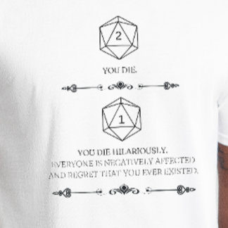 DnD Shirt - Nat 1 Je sterft hilarisch