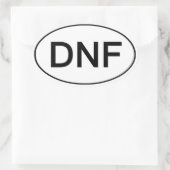 DNF - heeft geen grappige hardloopSticker afgemaak Ovale Sticker (Tas)