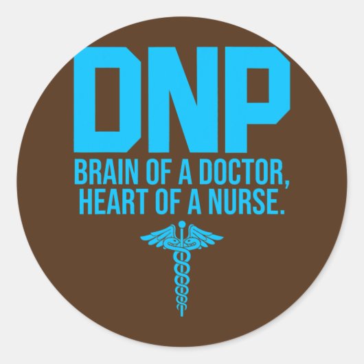 DNP Doctor in de verpleegkunde Brain RN Nurse Ronde Sticker (Voorkant)