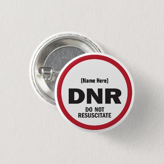 DNR Resuscitate niet Ronde Button 3,2 Cm (Voorkant /achterkant)