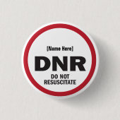 DNR Resuscitate niet Ronde Button 3,2 Cm (Voorkant)