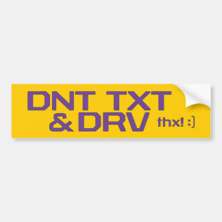 DNT TXT en DRV Bumpersticker