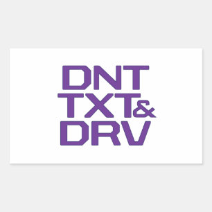 DNT TXT en DRV Rechthoekige Sticker