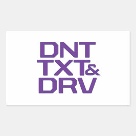 DNT TXT en DRV Rechthoekige Sticker