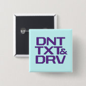 DNT TXT en DRV Vierkante Button 5,1 Cm (Voorkant /achterkant)
