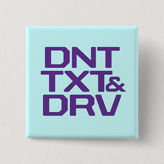 DNT TXT en DRV Vierkante Button 5,1 Cm (Voorkant)