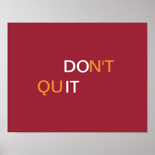 Do It, Don't Quit - Poster Motivationnel