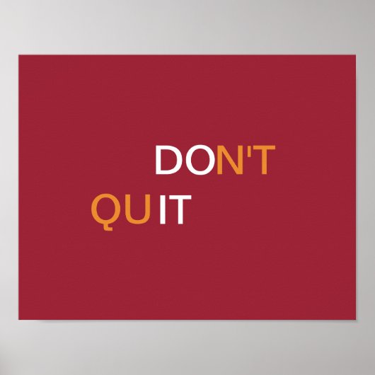 Do It, Don't Quit - Poster Motivationnel (Devant)