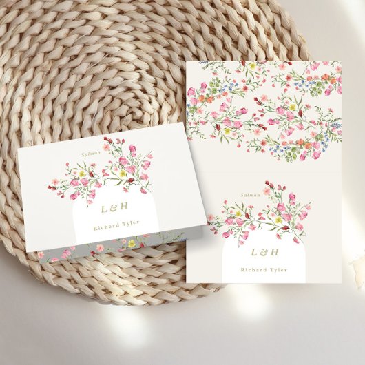 do-it-yourself Carte de place en arc fleuri à ress