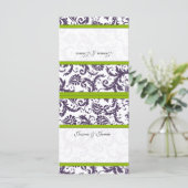 do-it-yourself Cartes de Place Mariage damassé Vin (Debout devant)