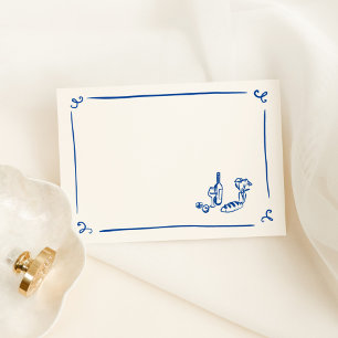 do-it-yourself Main Whimsical Tirée Navy Carte Ble