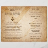 do-it-yourself Masonic Programme Modèle Freemason (Dos)