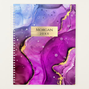 do-it-yourself Nom/Date Fuchsia Gold Ink Abstrait
