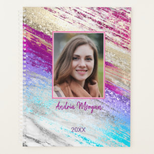 do-it-yourself Photo/Nom/Année/Turquoise Fuchsia P