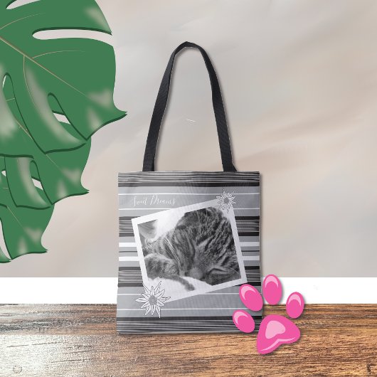 do-it-yourself sac fourre-tout rayé noir et blanc 