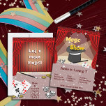 Do Magic Kids 7th Birthday Party Invitation<br><div class="desc">La carte d'invitation Let's do magic kids 7th anniversaire montre une scène de magicien submergée de lumière encadrée par un rideau rouge. 🖹 Insérez votre texte 🎨 Modifier la couleur de remplissage ou d'arrière - plan et la couleur d'élément 📧 renseignez-vous sur un design personnalisé beatecisse@kbmd3signs.com 🌐 Visitez pour obtenir...</div>
