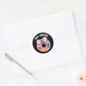 Do-nerd Funny Nerdy Donut Pun Dark BG Ronde Sticker (Envelop)