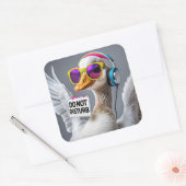 Do Not Disturb Goose Vierkante Sticker (Envelop)