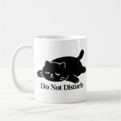 Do Not Disturb Lazy Black Cat Mug Cute Cat (Gauche)