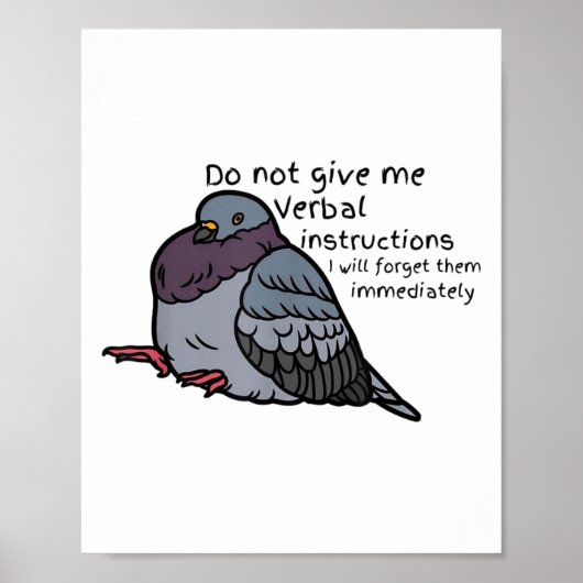 Do Not Give Me Verbal Instrutions I Will Forget Th Poster (Voorkant)