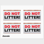 Do Not Litter  Rechthoekige Sticker (Vel)