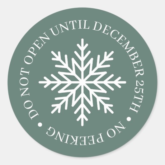 Do Not Open Until Christmas Green Ronde Sticker (Voorkant)